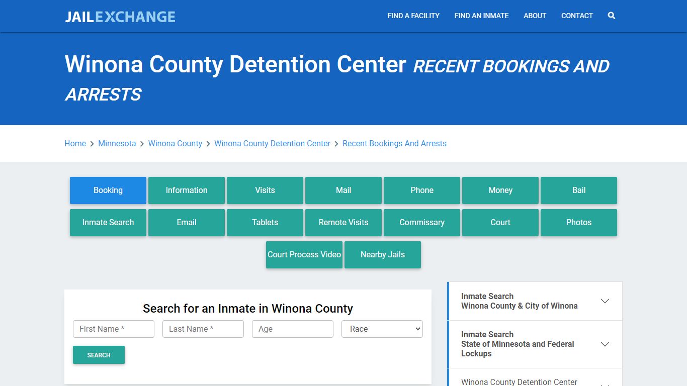 Winona County Detention Center Recent Bookings And Arrests - Jail Exchange